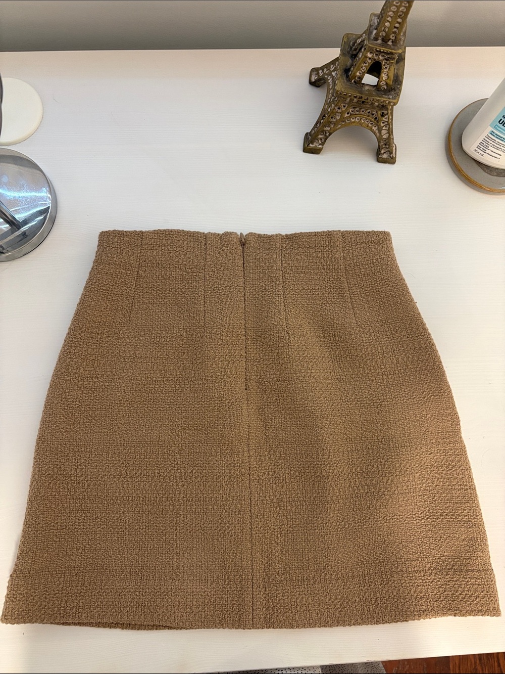 Classic Camel Bouclé Mini Skirt - Picture 2 of 3